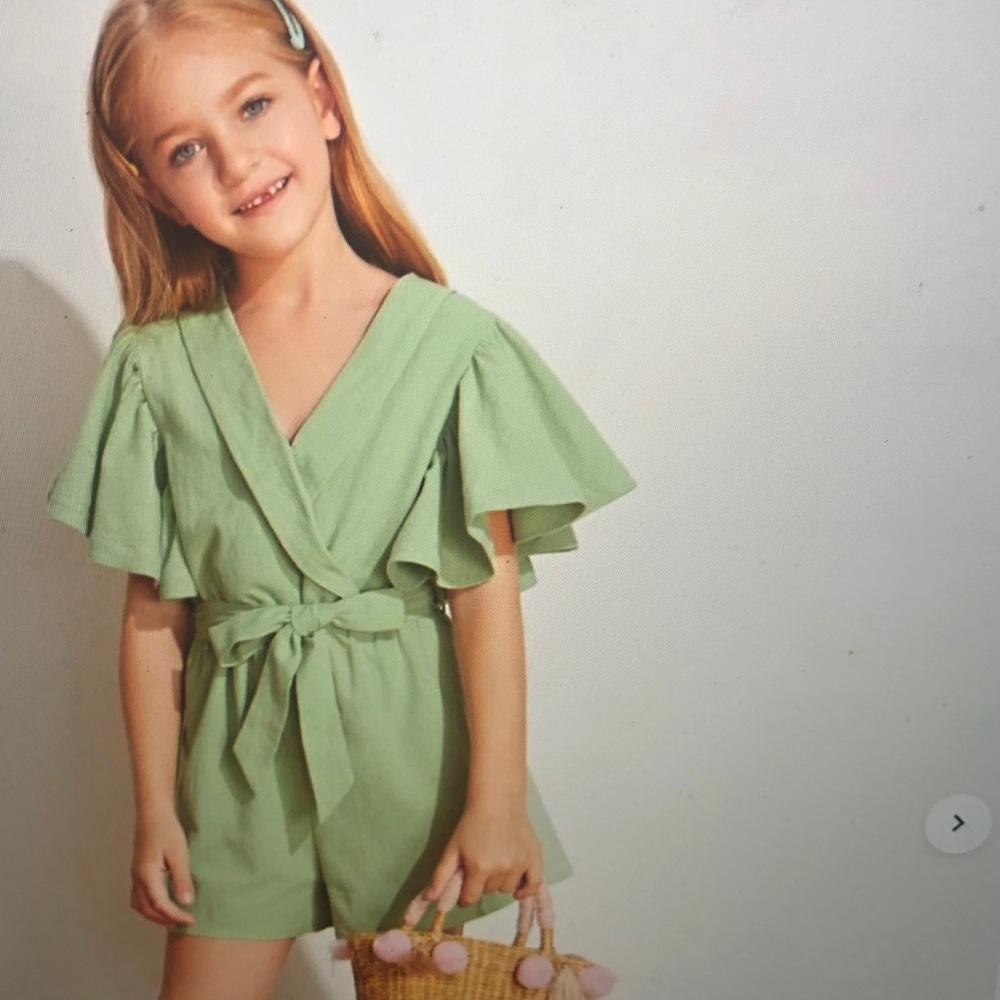 Sage green girls romper